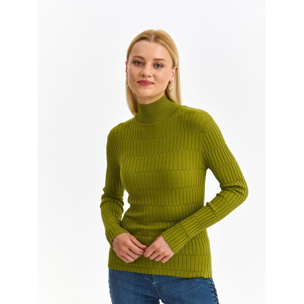 Top Secret Sweter SSW3601JZ Zielony Tight Fit