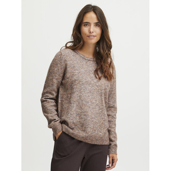 Fransa Sweter 20612833 Beżowy Regular Fit