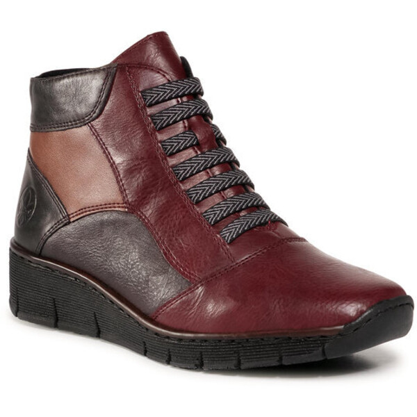 Rieker Botki 53774-35 Bordowy