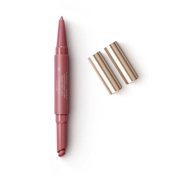 KIKO Milano Beauty Essentials 2-In-1 Long Lasting Matte Lipstick &amp; Pencil Pomadka 02 Hearty Brown
