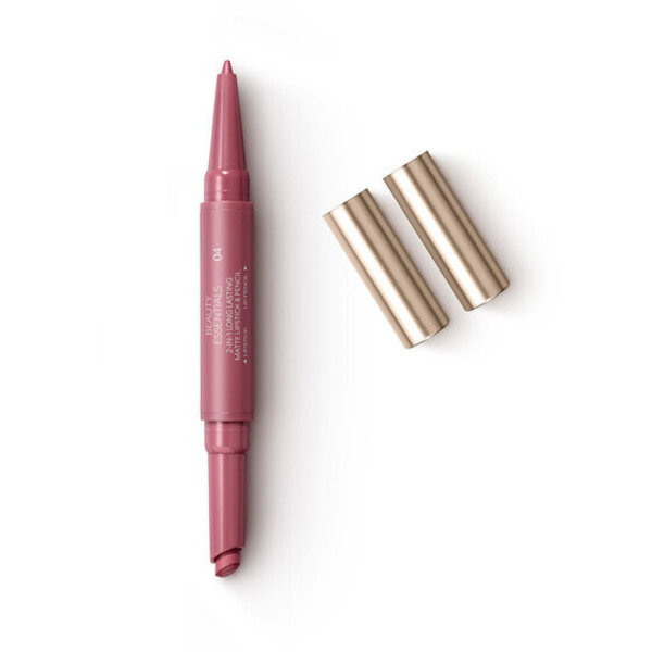 KIKO Milano Beauty Essentials 2-In-1 Long Lasting Matte Lipstick &amp; Pencil Pomadka 04 Mauve Bites