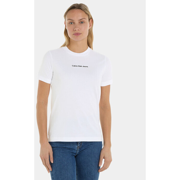 Calvin Klein Jeans T-Shirt J20J221065 Biały Regular Fit