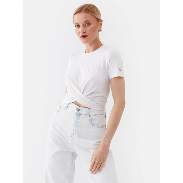 Calvin Klein Jeans T-Shirt J20J222128 Biały Regular Fit