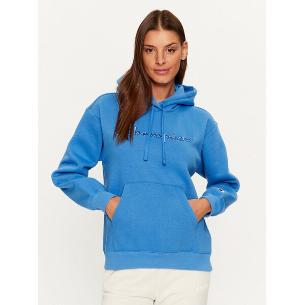 Champion Bluza Hooded Sweatshirt 116677 Niebieski Custom Fit
