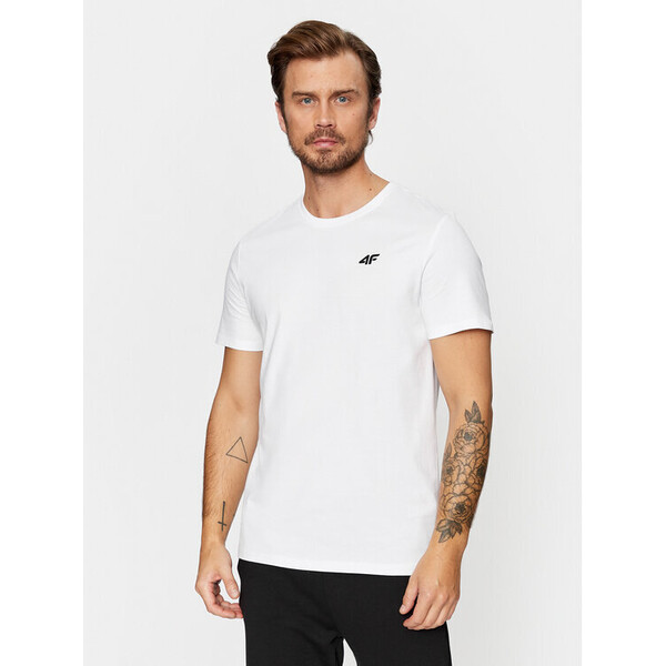 T-Shirt 4FAW23TTSHM0876 Biały Regular Fit