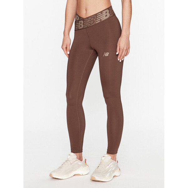 New Balance Legginsy Relentless Crossover High Rise 7/8 Tight WP21177 Brązowy Skinny Fit