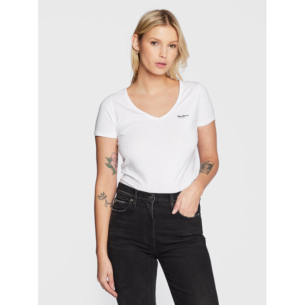 Pepe Jeans T-Shirt Corine PL505305 Biały Regular Fit