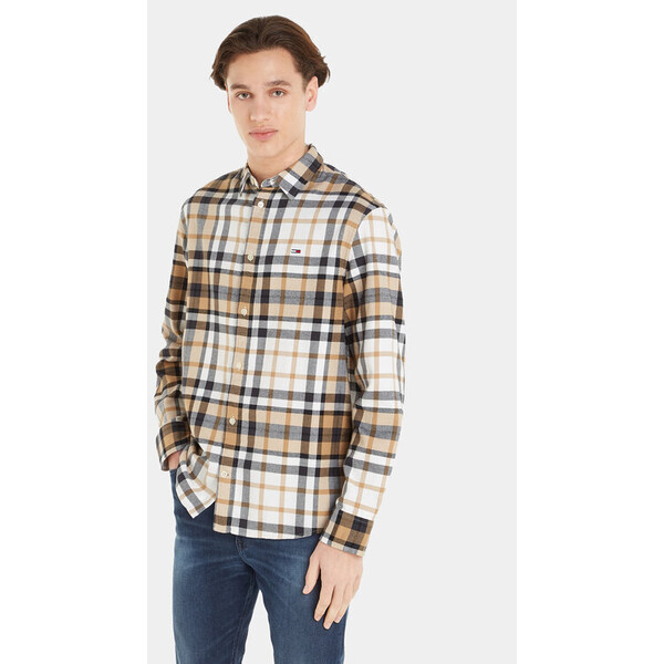 Tommy Jeans Koszula DM0DM17246 Beżowy Classic Fit