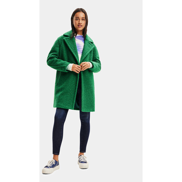 Desigual Płaszcz przejściowy 23WWEW21 Zielony Comfort Fit
