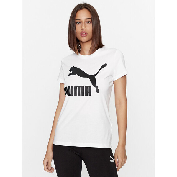Puma T-Shirt Classics Logo 530076 Biały Regular Fit