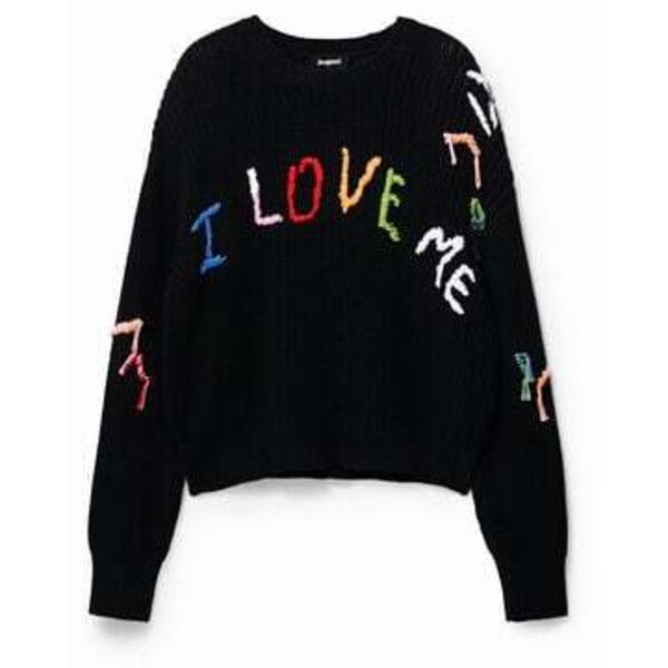 Desigual Sweter oversize z napisem LOVE 22SWJF512000
