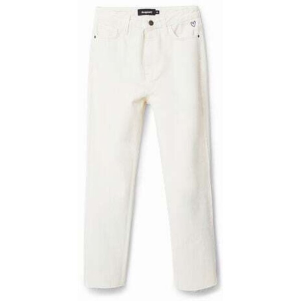 Desigual Spodnie dżinsowe z prostymi nogawkami o krótszym kroju 22WWDD091020