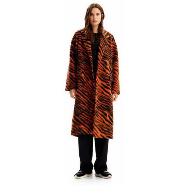 Desigual Płaszcz długi wełniany z tygrysim wzorem 23WWEW527002