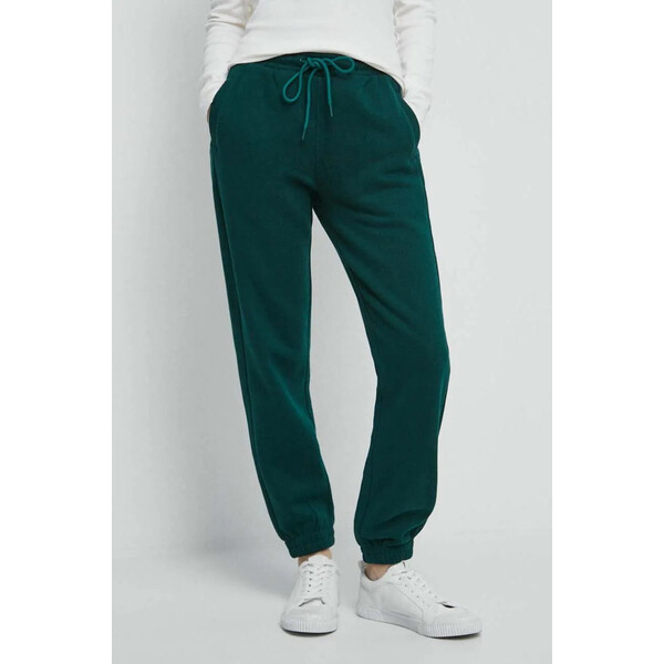 Medicine Spodnie dresowe damskie gładkie kolor zielony