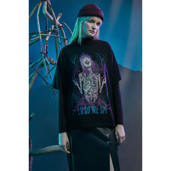 Medicine T-shirt bawełniany damski z kolekcji Bestiariusz kolor czarny