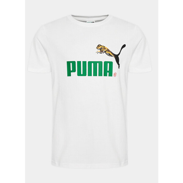 Puma T-Shirt Classics No.1 Logo Celebration 622182 Biały Regular Fit