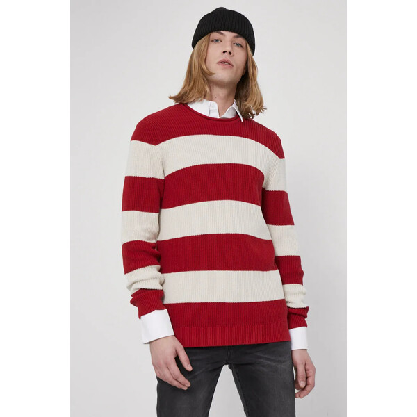 Medicine Sweter bawełniany męski czerwony