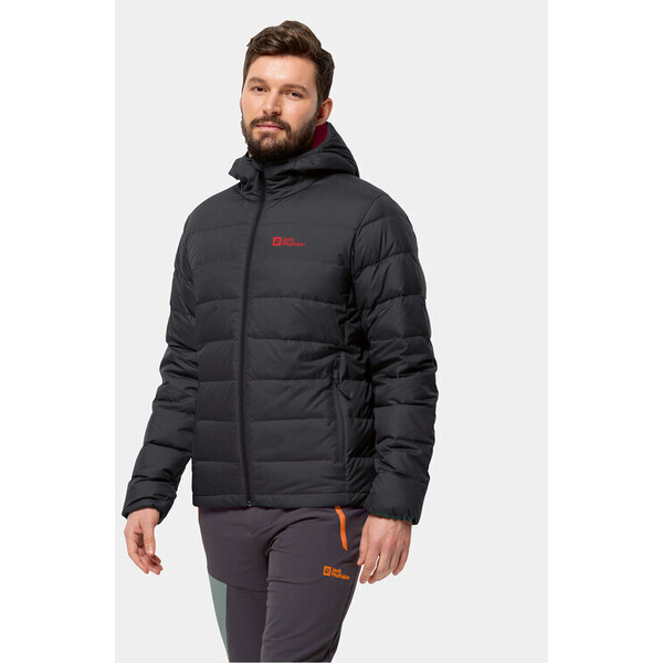 Jack Wolfskin Kurtka puchowa Ather Down Hoody 1207671 Czarny Regular Fit