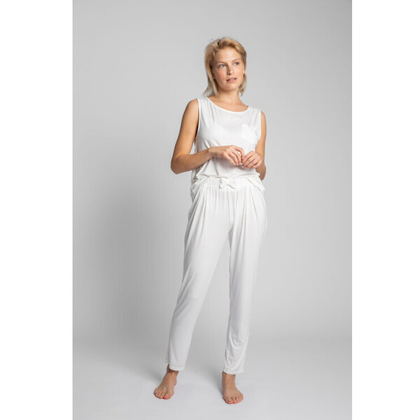 LaLupa Spodnie piżamowe LA025 Biały Comfortable Fit