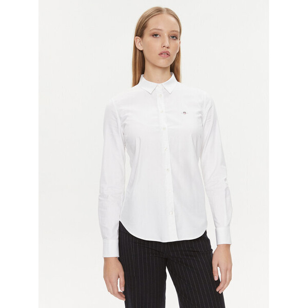 Gant Koszula Slim Stretch Oxford 4300141 Biały Slim Fit