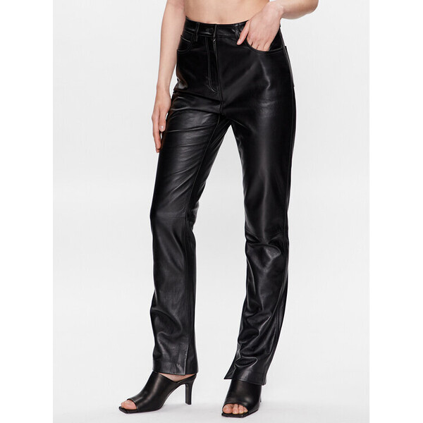 Calvin Klein Spodnie skórzane K20K205487 Czarny Regular Fit