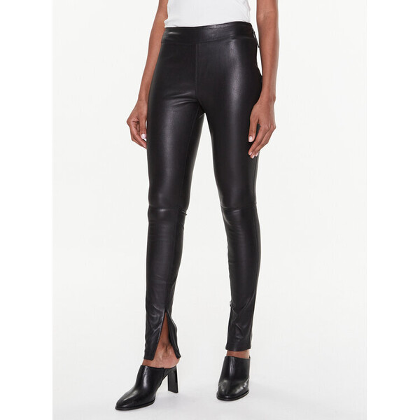 Calvin Klein Spodnie skórzane K20K205363 Czarny Slim Fit