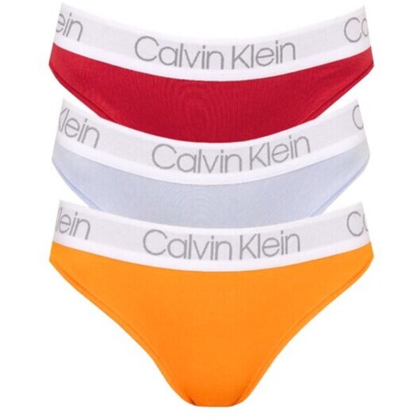 Calvin Klein Figi klasyczne FIGI DAMSKIE 3-PACK HIGH LEG TANGAS Pomarańczowy