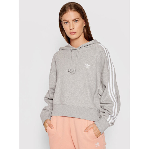 adidas Bluza adicolor Classics Crop H34615 Szary Relaxed Fit