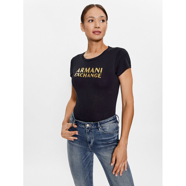 Armani Exchange T-Shirt 6RYT07 YJ8QZ 1200 Czarny Slim Fit