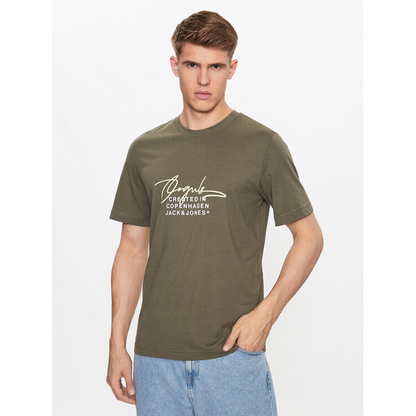 Jack&Jones T-Shirt Splash 12235487 Zielony Standard Fit