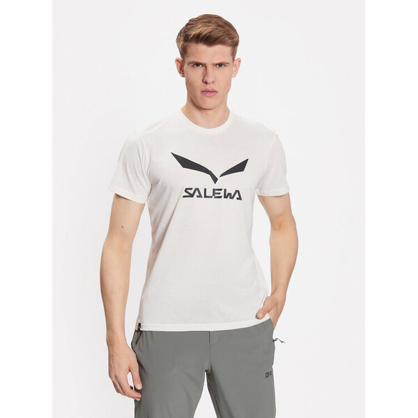 Salewa T-Shirt Solidlogo Dry 27018 Biały Regular Fit