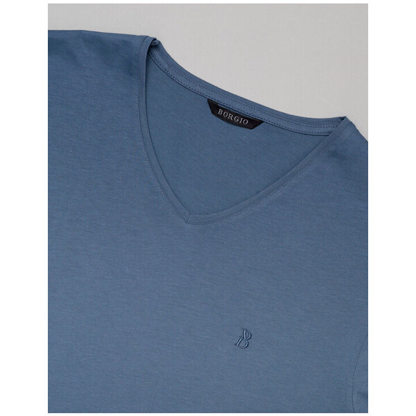 Borgio T-Shirt cerva Niebieski Slim Fit
