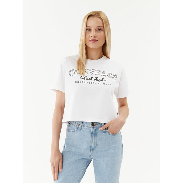 Converse T-Shirt Retro Chuck Cropped Tee 10025897-A01 Biały Regular Fit