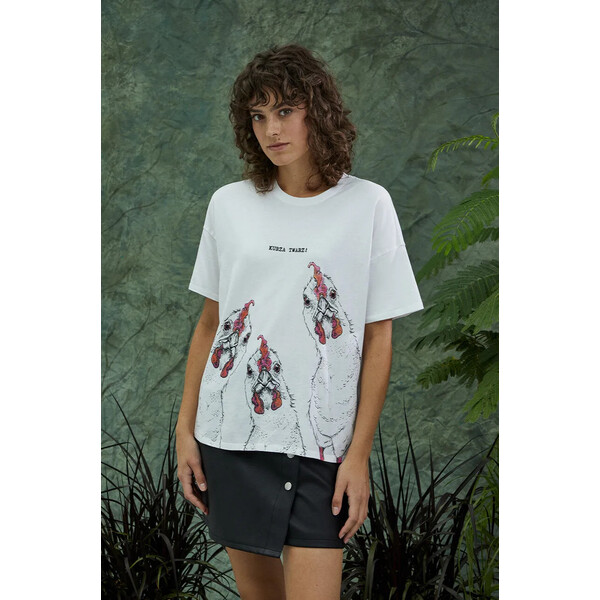 Medicine T-shirt bawełniany damski z kolekcji Graficzny Atlas Zwierząt kolor biały