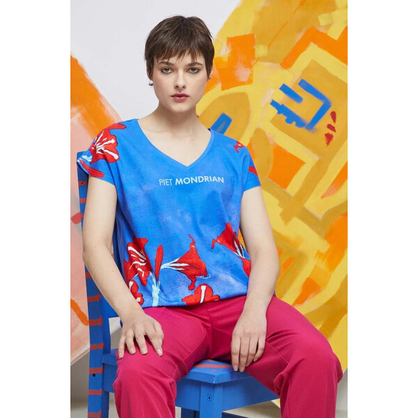 Medicine T-shirt bawełniany damski Eviva L'arte kolor niebieski