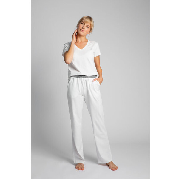 LaLupa Spodnie piżamowe LA016 Biały Comfortable Fit