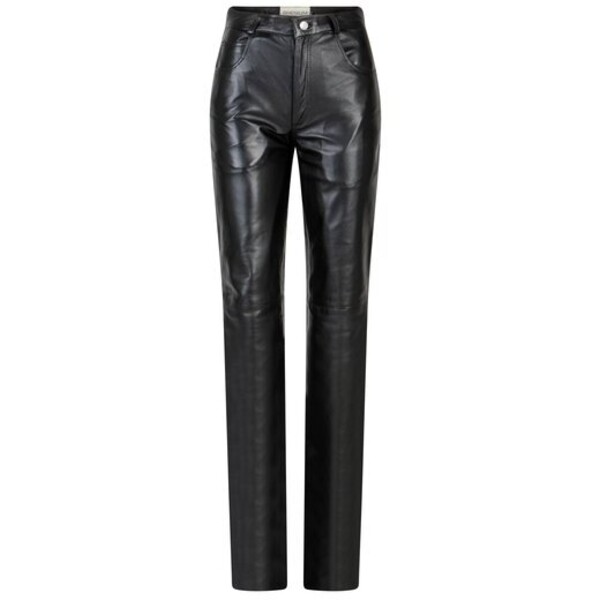 Rhenium Store Spodnie skórzane Rapallo Black Czarny Regular Fit