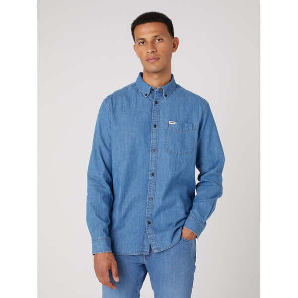 Wrangler Koszula jeansowa W5B15K14V 112331175 Niebieski Regular Fit