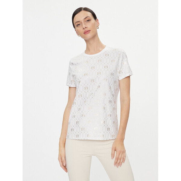 Elisabetta Franchi T-Shirt MA-019-37E2-V170 Biały Regular Fit