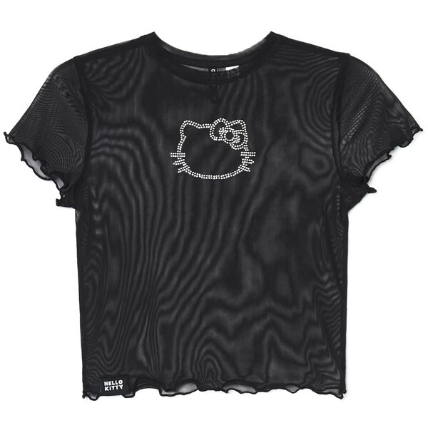 Cropp Czarny t-shirt z cyrkoniami Hello Kitty 2327W-99X