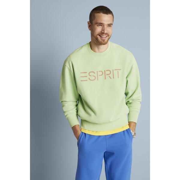 Esprit Bluza unisex z logo z bawełnianego polaru 093EE2J310_333