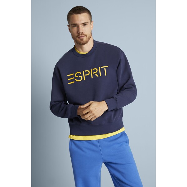 Esprit Bluza unisex z logo z bawełnianego polaru 093EE2J310_401