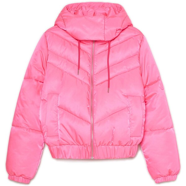 Cropp Różowa pikowana kurtka z odpinanym kapturem 3804W-42X