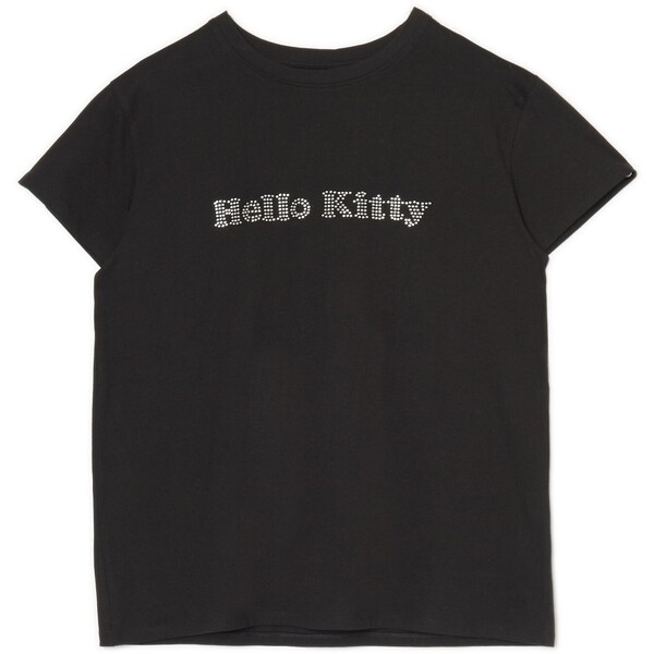 Cropp Czarny t-shirt z cyrkoniami Hello Kitty 2332W-99X