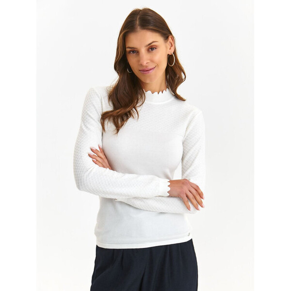 Top Secret Sweter SSW3602BI Biały Tight Fit