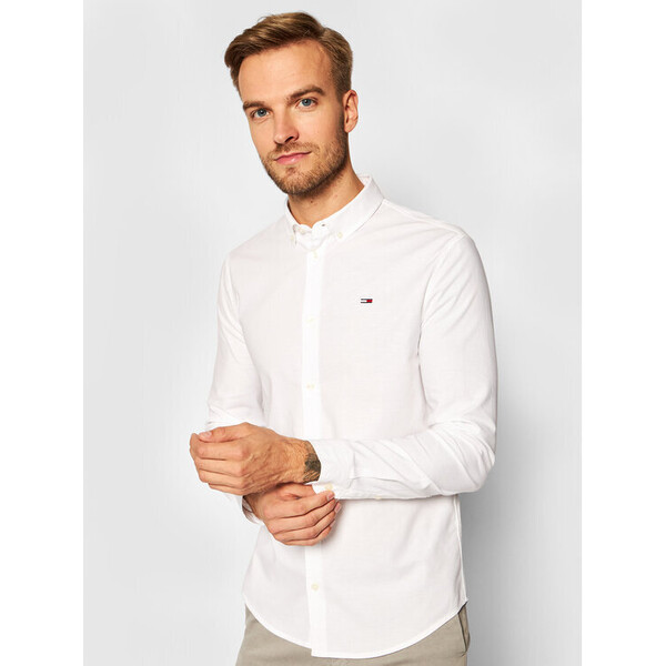 Tommy Jeans Koszula Oxford DM0DM09594 Biały Slim Fit