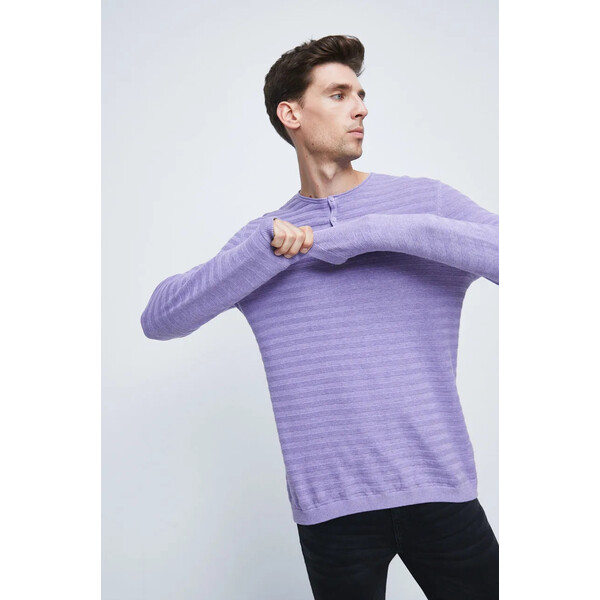 Medicine Sweter bawełniany męski fioletowy