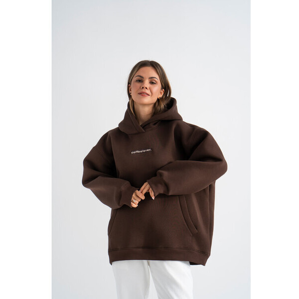 Mirons Bluza Hoodie Brown Coffeelover Brązowy Oversize