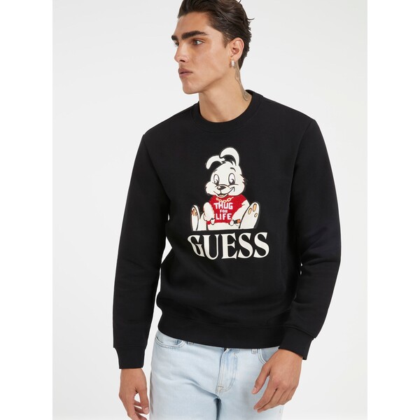 GUESS Bluza z printem graffiti M3BQ62K9Z21-JBLK