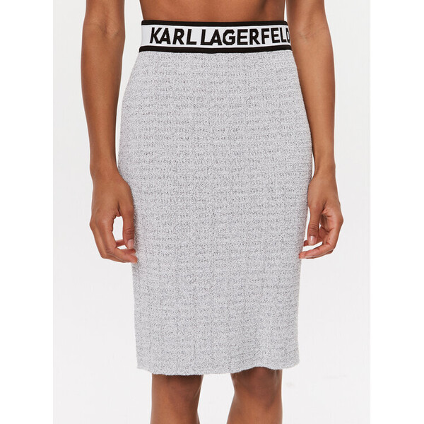KARL LAGERFELD Spódnica ołówkowa 235W1204 Biały Slim Fit